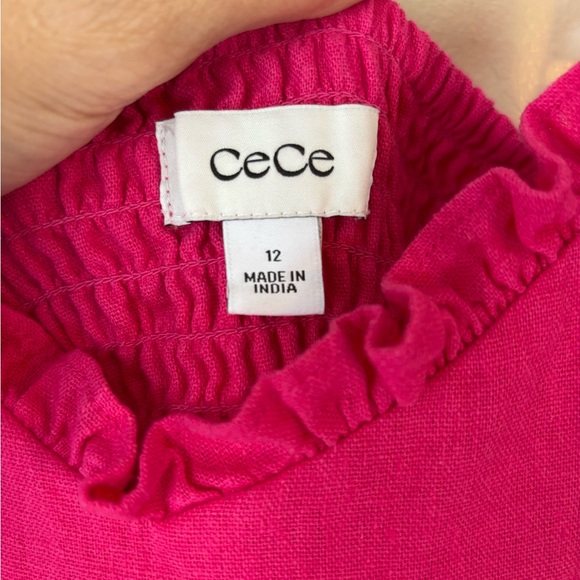 CeCe Vibrant Pink Tiered Maxi Dress Size 12 - Picture 9 of 11